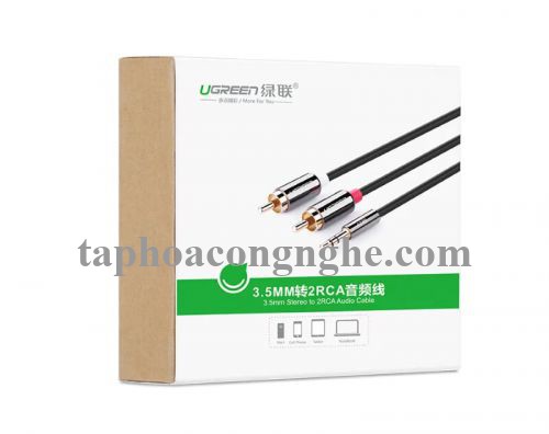 Ugreen 10590 3M màu Đen Cáp âm thanh 2 đầu Bông sen sang 3.5mm Dương mạ vàng AV116 30010590